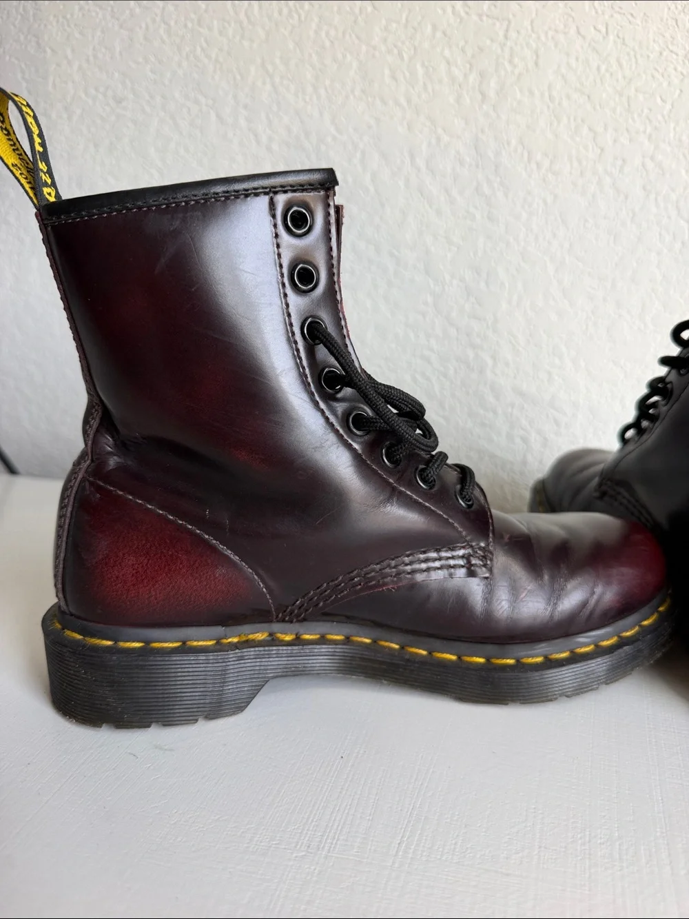 Dr. Martens 8-Eye Leather Boots - Burgundy